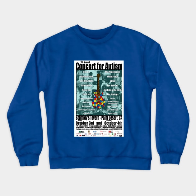 7th Annual Concert for Autism flyer tshirt 2014 Crewneck Sweatshirt by ConcertforAutism